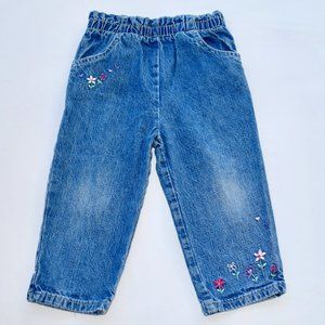 Girl's Moonbeams Embroidered Denim Jeans 18 Months